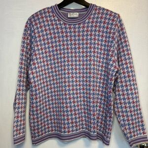 Vintage D’Allairds Pastel Houndstooth Sweater -  Made in Canada
